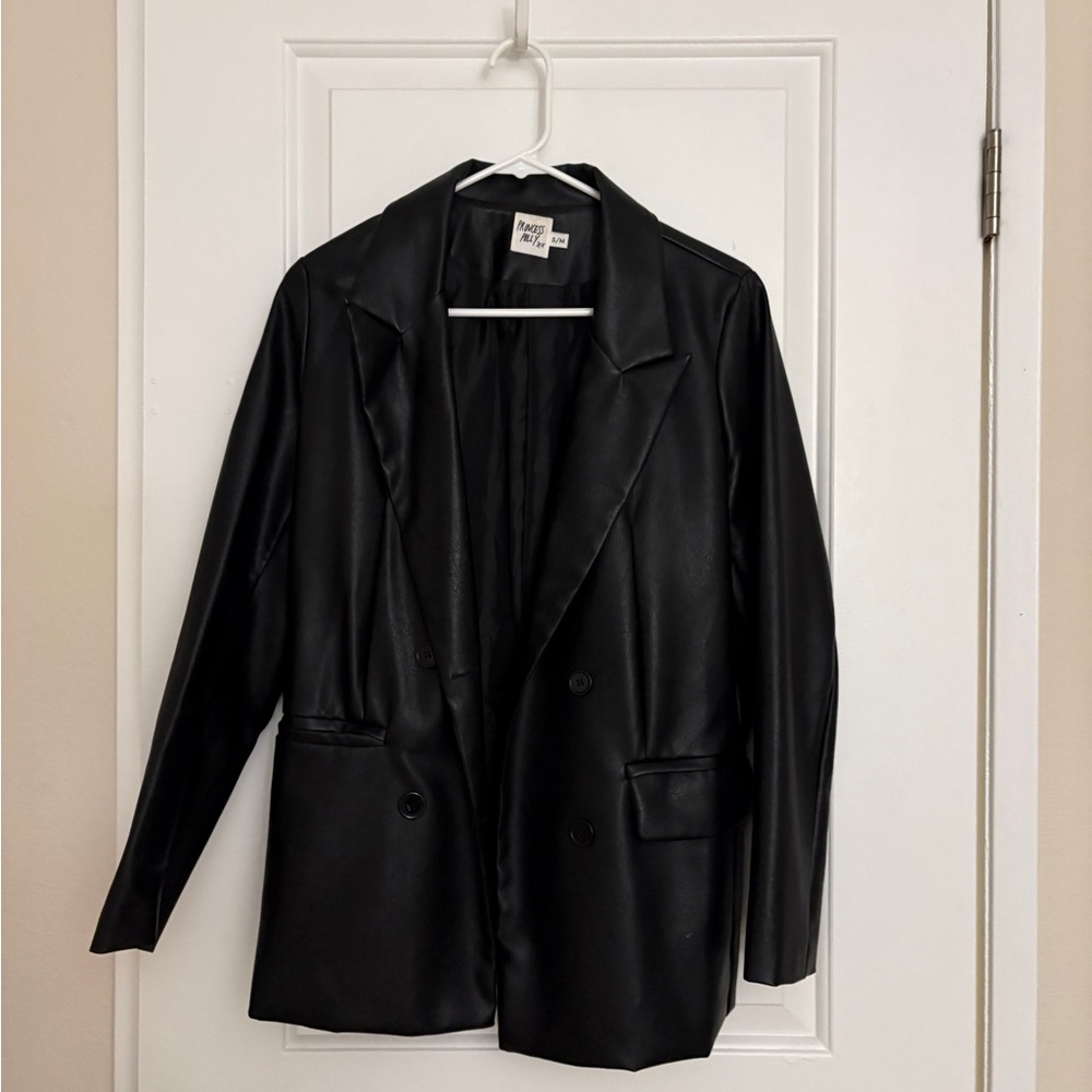 Princess Polly black leather blazer